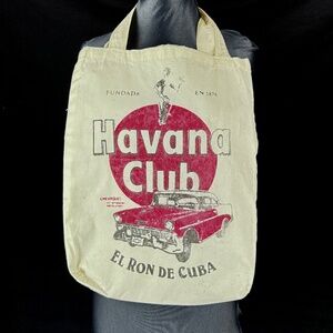 Havana Club Canvas Shopping Bag Tote Reusable 1957 Chevy Bel Air Muscle Car